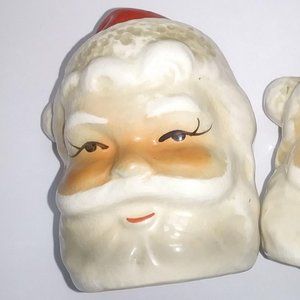 #9 Brinns Vintage Santa Head (s) Salt and Pepper Shakers Set